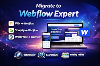 migrate wix, shopify, wordpress to webflow professionally