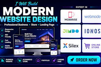 build modern website store design using mobirise webnode jimdo ionos silex