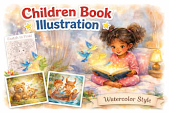 illustrate children book, children story book illustration, kids storybook