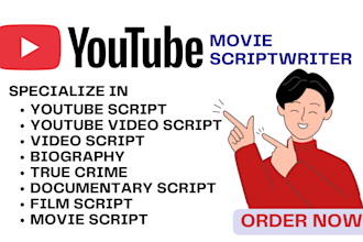 be your youtube video script writer, video script writer scripts tv pilot