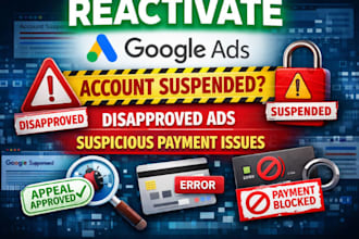 unsuspend google ads suspicious payment disapproved policy issues and appeal