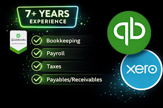 do expert quickbooks bookkeeping, qbo clean up, and xero setup