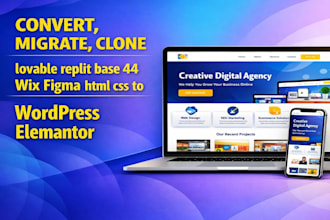 convert lovable to wordpress and wix to wordpress elementor expert