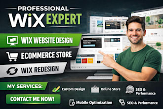 design wix website design, wix ecommerce store, wix redesign, wix website seo