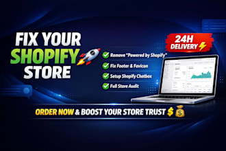 remove powered by shopify from store footer favicon shopify chatbox  audits