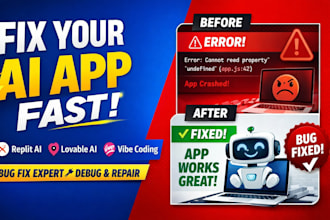 fix lovable, replit ai bugs, debug vibe coding and repair ai web apps fast