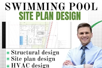 swimming pool site plan design review hvac plumbing revit mep structural design
