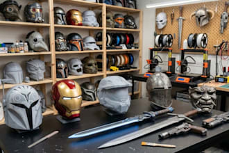 3d print and paint your custom 3d mask, cosplay mask 3d armor cosplay props