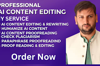humanize ai content, rewrite ai text, edit, and proofread ai documents