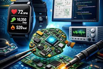 design smartwatch fitness tracker pcb with embedded firmware
