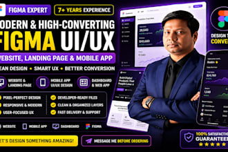 design professional figma website ui ux, mobile app ui in figma design as expert