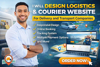 design logistics and courier website for delivery and transport companies