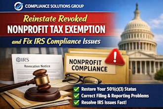 reinstate revoked nonprofit tax exemption and fix irs compliance issues