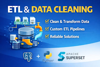 clean, transform, and build etl pipelines for your data