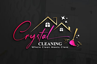 professional cleaning logo design housekeeping and janitorial