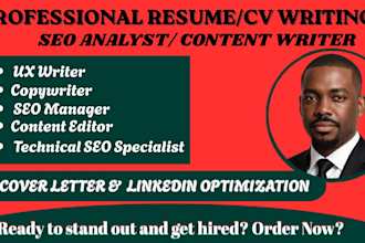 write an ats optimized SEO and content marketing resume