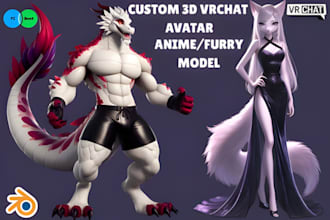 create custom furry vtuber vrchat avatar nsfw furry avatar 3d vrchat model