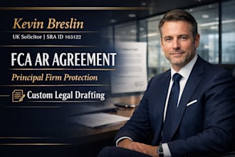 write an fca appointed representative ar agreement as a UK solicitor