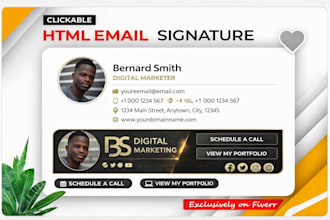 make animated email HTML signature clickable email footer signature for gmail