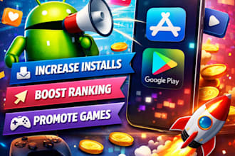 do android and ios app promotion gain app install game promotion, app marketing