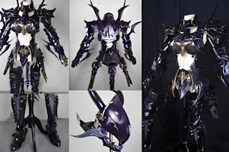 create anime cosplay armor 3d eva foam costume and fabric outfit 3d helmet props