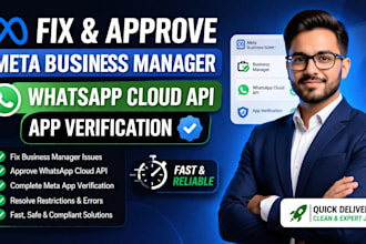 fix meta business manager whatsapp cloud API approval meta app verification
