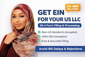 prepare irs ein application and ss4 form for US llc non residents