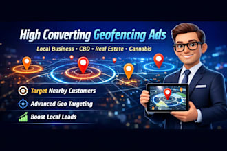 set up high converting geofencing ads local business cbd real estate cannabis