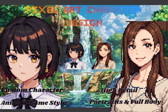 design pixel art characters, spritesheets and animations for games