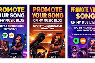 promote your song on my music blog for spotify and soundcloud promotion