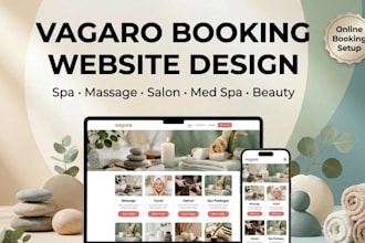 design a vagaro booking page, spa, massage and salon website with online booking