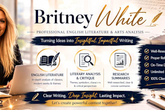 write english literature, literary analysis and research