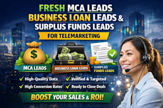 fresh mca leads business loan leads surplus funds leads for telemarketing