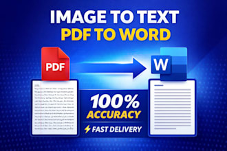 type image to text or PDF to word with 100 percent accuracy