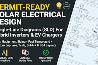 design hybrid inverter solar sld and electrical diagram