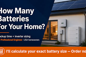 solar battery backup sizing for home run time, inverter and capacity pe