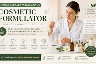 create custom skincare formulations as your cosmetic formulator