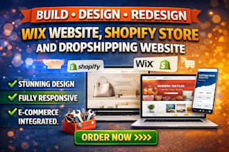 build design or redesign wix website shopify store dropshipping website