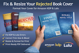 fix rejected book cover format resize redesign book cover for amazon kdp lulu