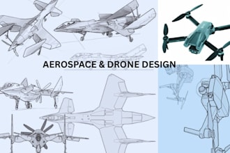 design aerospace, uav, drone and mechanical 3d model for aviation