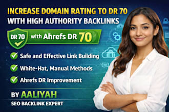 increase domain rating ahrefs DR 70 with SEO backlinks