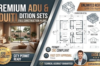 draw house plans, draw architecture, floor plans, and construction drawings sets