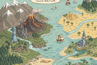 do fantasy map illustration for map