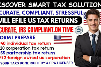 efile us tax returns 1040 1120 1065 5472 as a cpa licensed