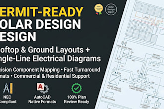 do solar permit design rooftop layout and electrical line diagram