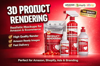 3d cad design and product rendering for amazon listing ecommerce visuals
