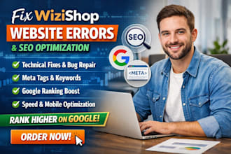 fix wizishop website technical errors meta tags seo optimization google search