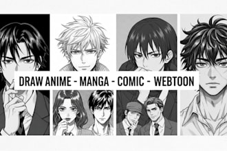 draw anime manga comic book illustration manga artist or webtoon cover