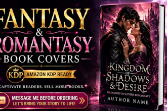 design fantasy romantasy and romance book covers for amazon KDP