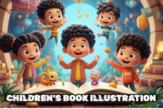 illustrate children book, kids storybook illustration, and picture book